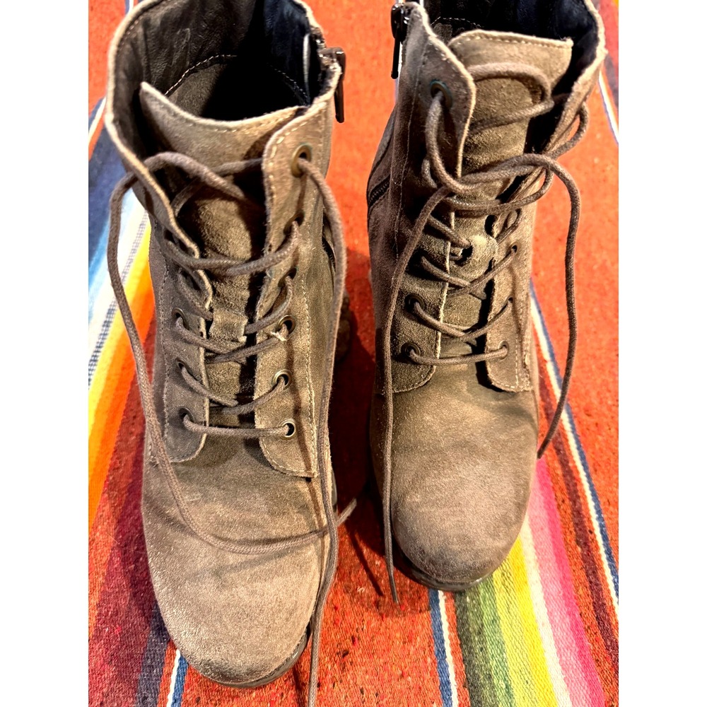 Taos Suede Lace Up Ankle Boots Womens Sz EU38 Boot Camp Collection Rugged Grunge